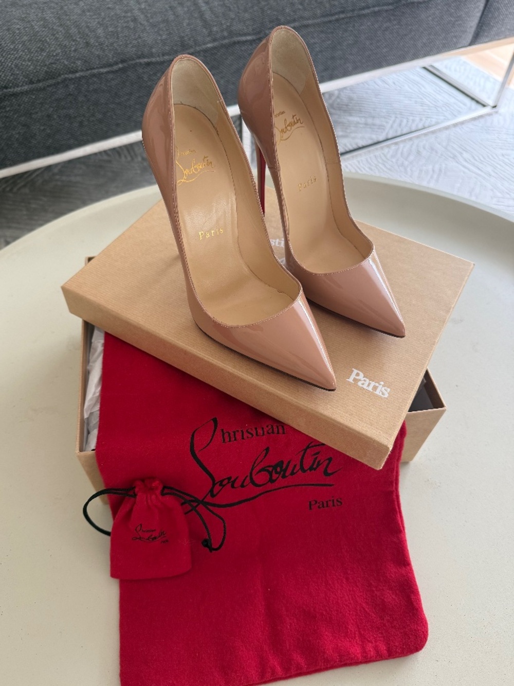 So Kate Christian Louboutin Nude Patent 120